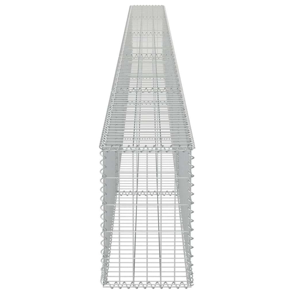Gabionenwand mit Abdeckung Verzinkter Stahl 600×30×50 cm