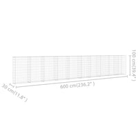 Thumbnail for Gabionenwand mit Abdeckung Verzinkter Stahl 600×30×100 cm