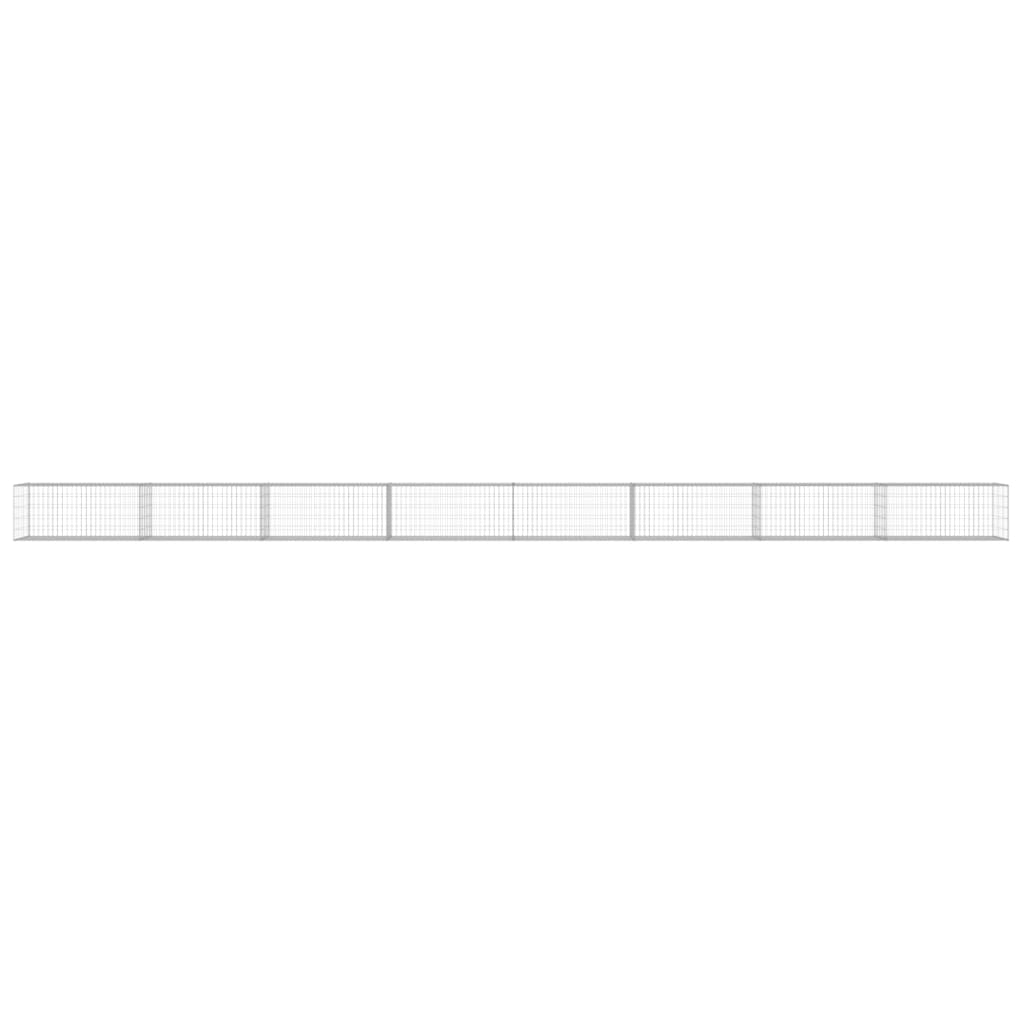 Gabionenwand mit Abdeckung Verzinkter Stahl 900×50×50 cm