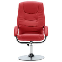 Thumbnail for Liegesessel mit Fußhocker Rot Kunstleder