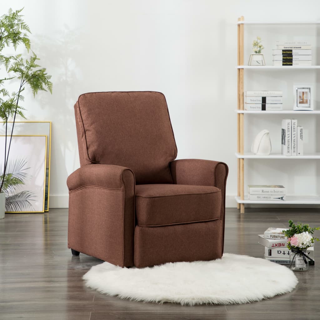 TV-Relaxsessel Braun Stoff