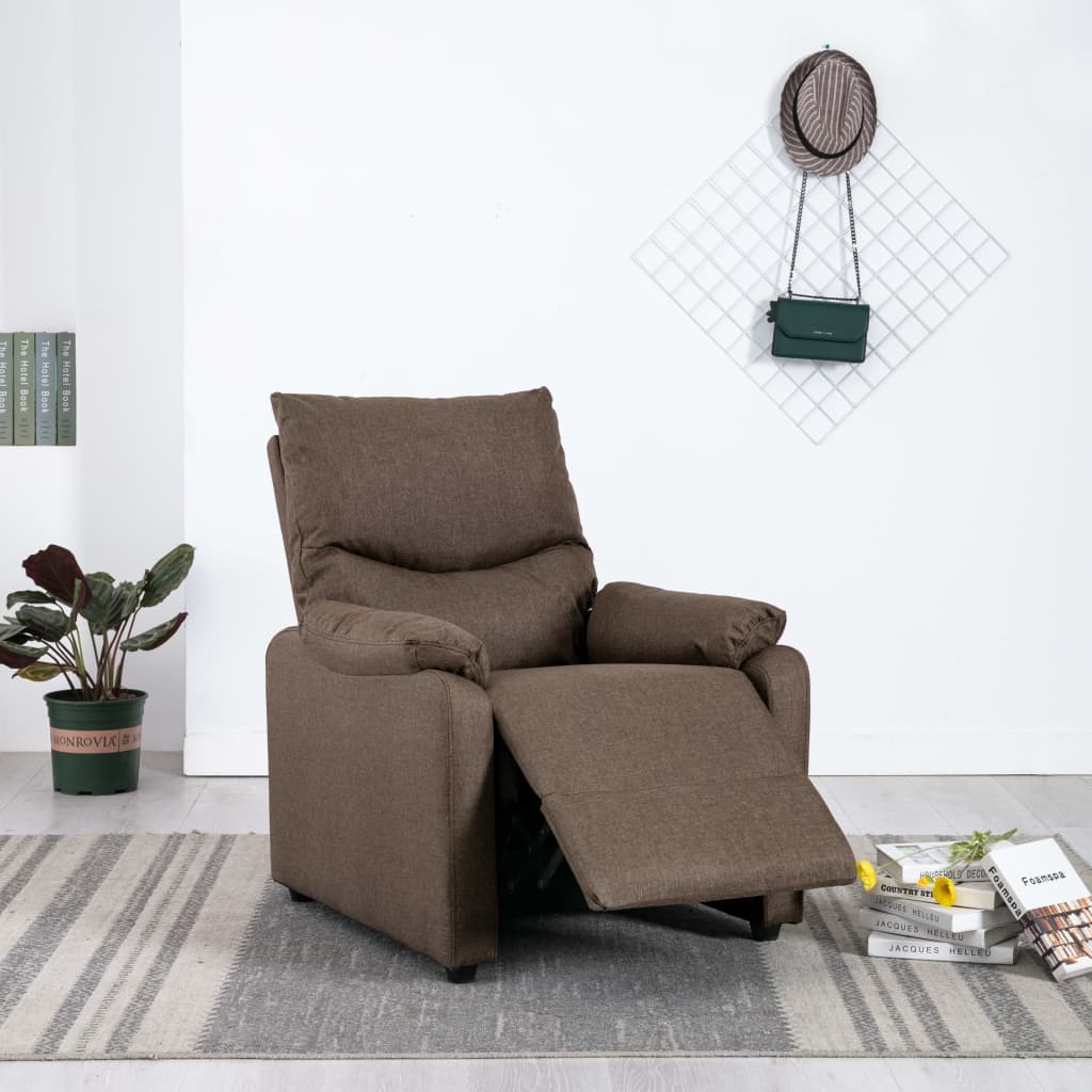 TV-Relaxsessel Braun Stoff