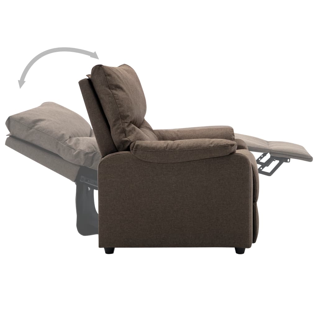 TV-Relaxsessel Braun Stoff