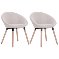 Thumbnail for Esszimmerstühle 2 Stk. Cremeweiß Stoff