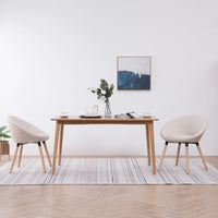 Thumbnail for Esszimmerstühle 2 Stk. Cremeweiß Stoff