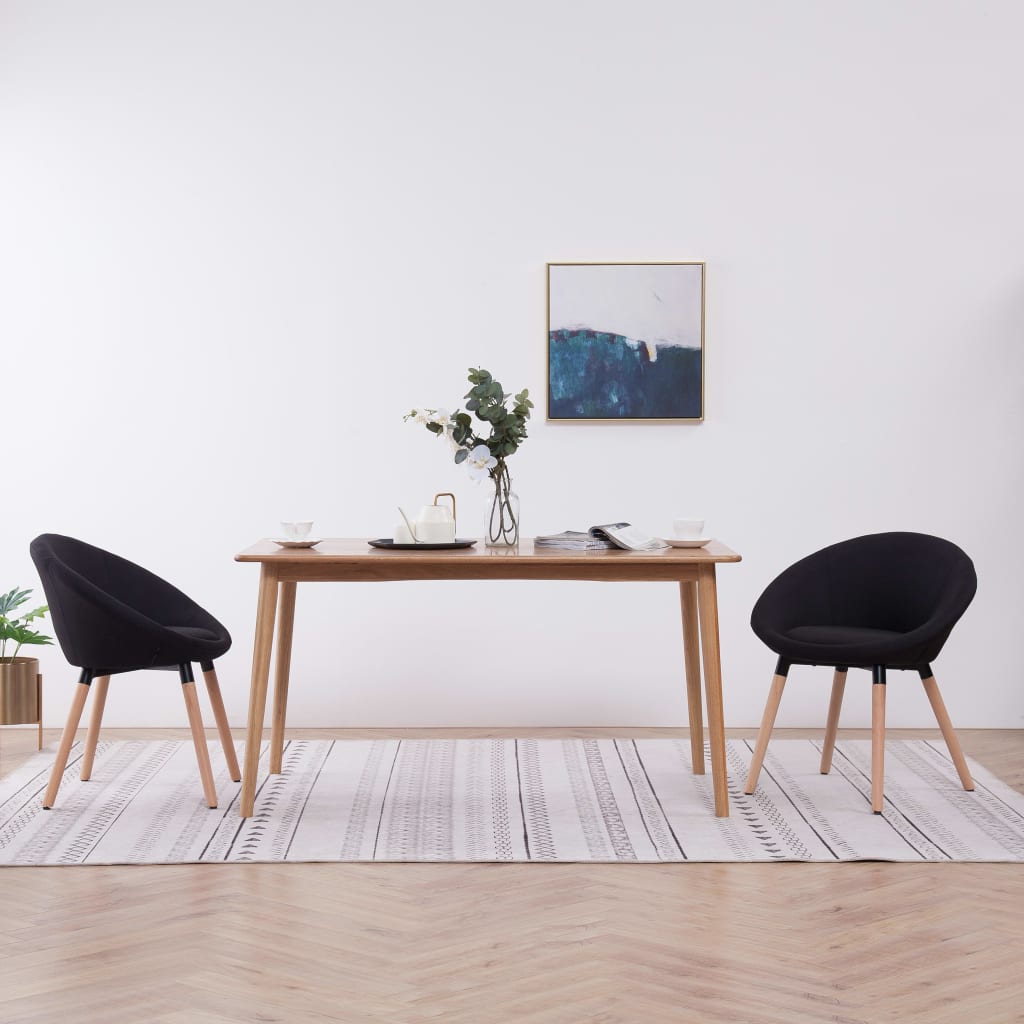 Esszimmerstühle 2 Stk. Schwarz Stoff