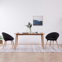 Thumbnail for Esszimmerstühle 2 Stk. Schwarz Stoff