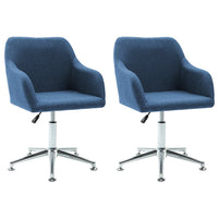 Thumbnail for Esszimmerstühle Drehbar 2 Stk. Blau Stoff