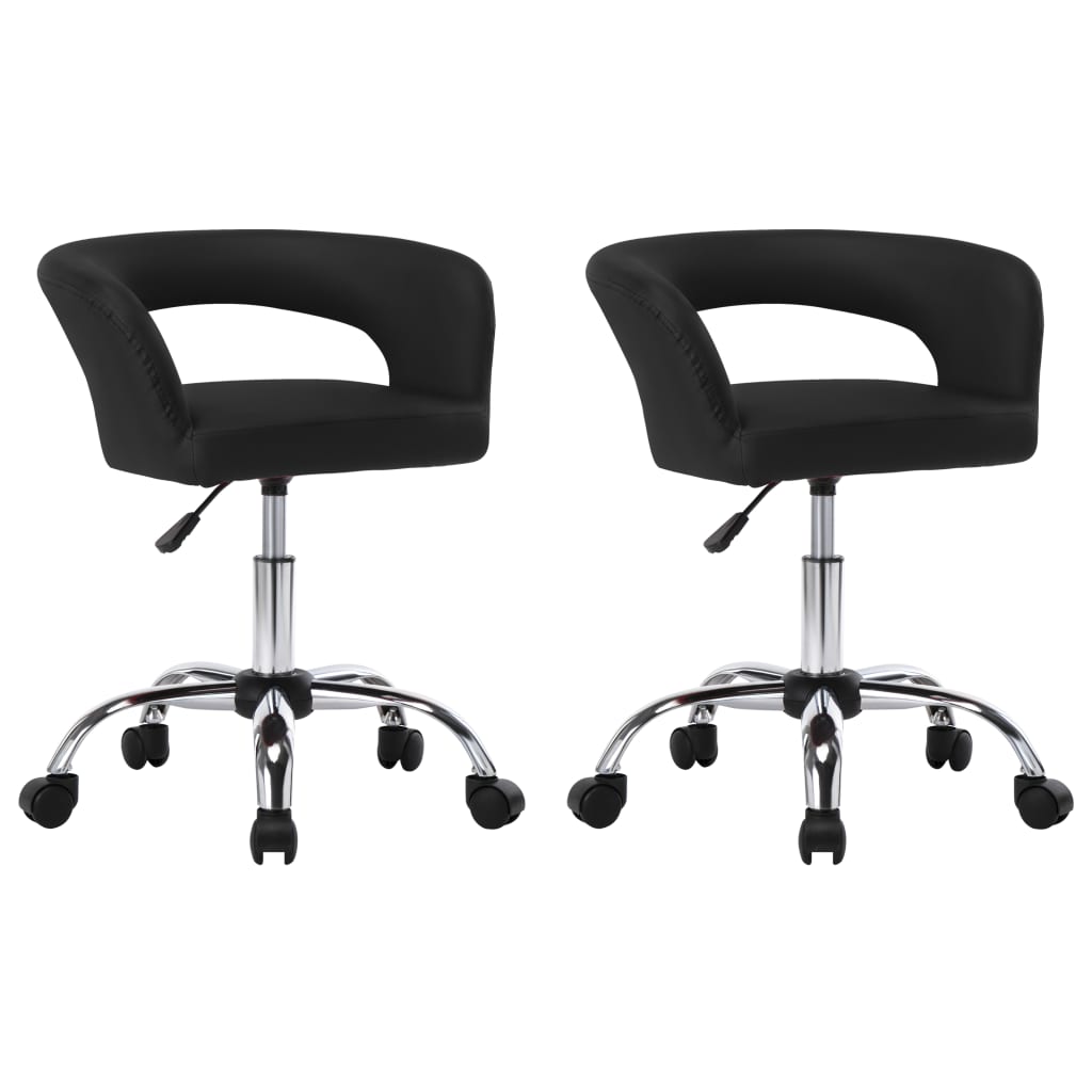 Esszimmerstühle 2 Stk. Schwarz Kunstleder