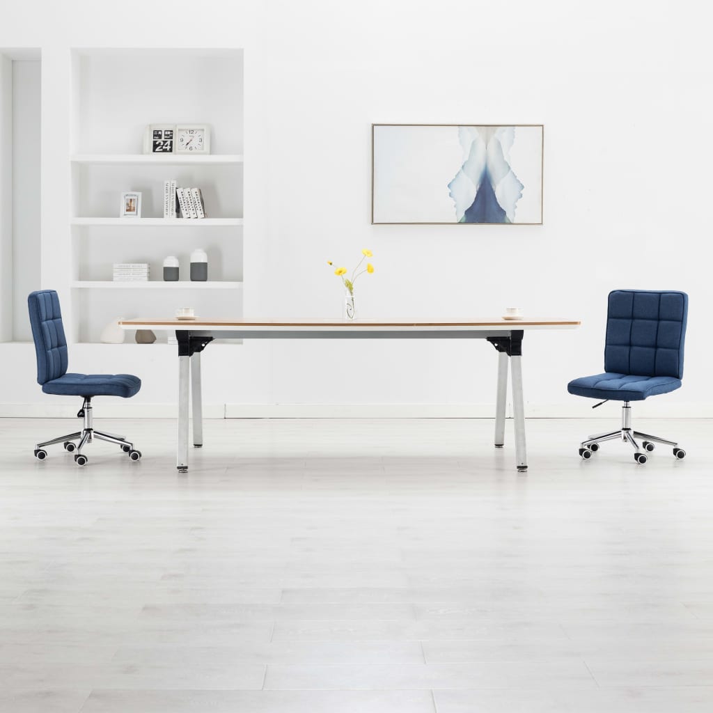 Esszimmerstühle 2 Stk. Blau Stoff