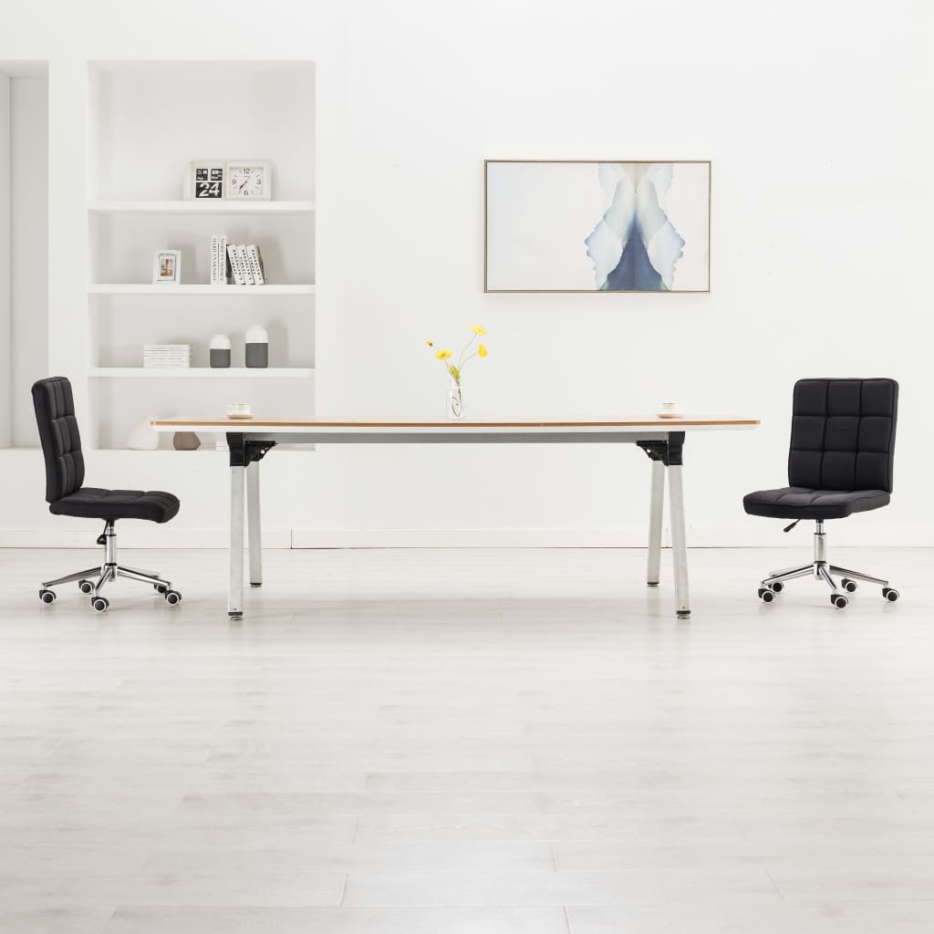 Esszimmerstühle 2 Stk. Schwarz Stoff