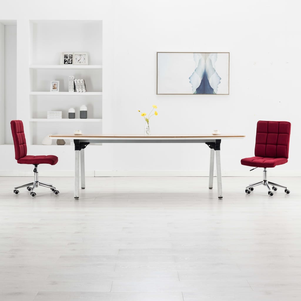 Esszimmerstühle 2 Stk. Weinrot Stoff