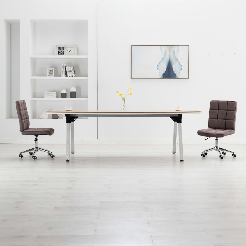 Esszimmerstühle 2 Stk. Taupe Stoff