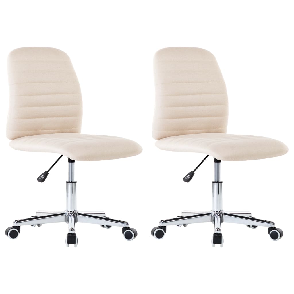 Esszimmerstühle 2 Stk. Creme Stoff