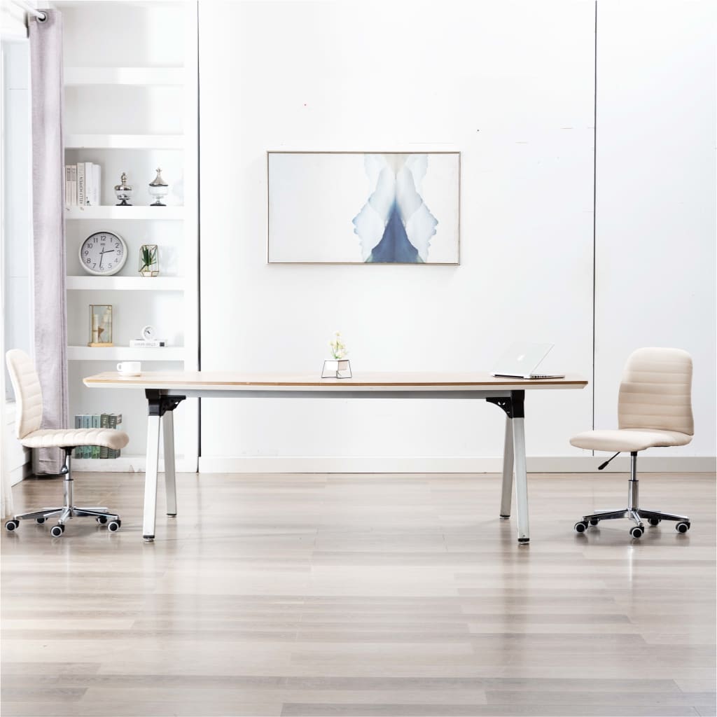 Esszimmerstühle 2 Stk. Creme Stoff