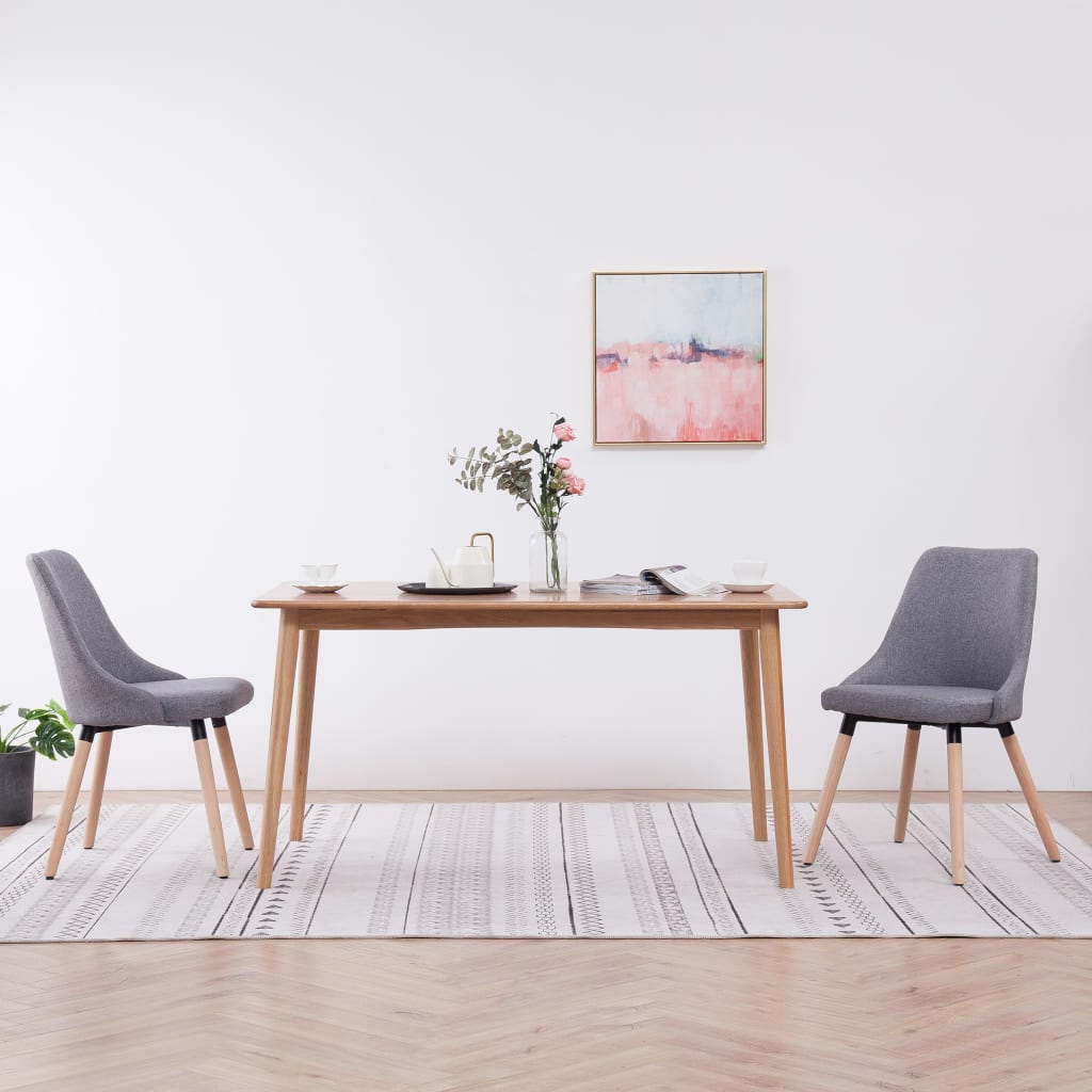 Esszimmerstühle 2 Stk. Hellgrau Stoff