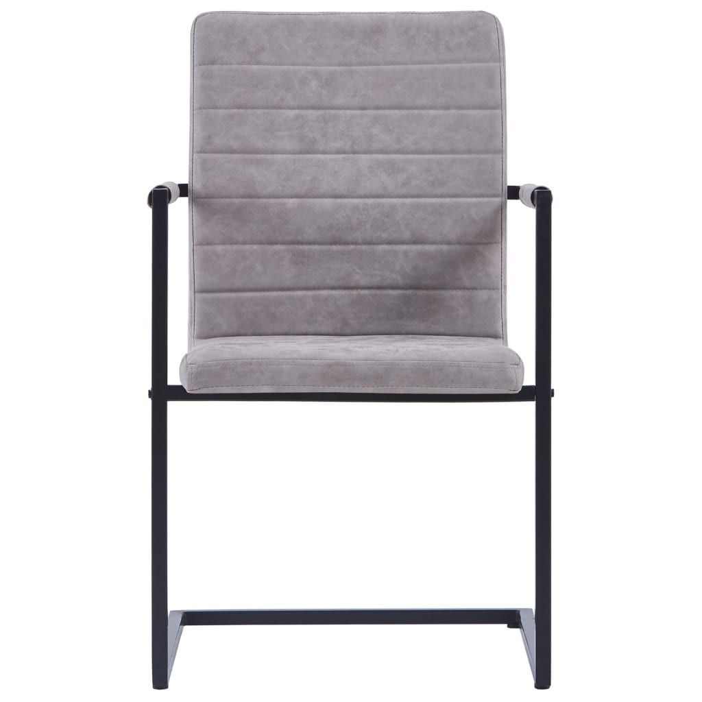 Freischwinger 2 Stk. Hellgrau Kunstleder