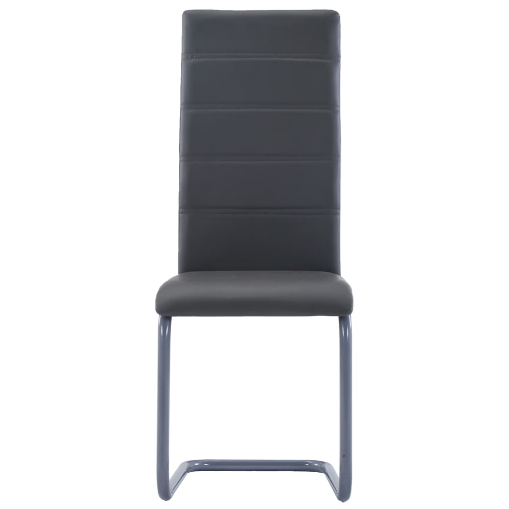 Freischwinger 4 Stk. Grau Kunstleder