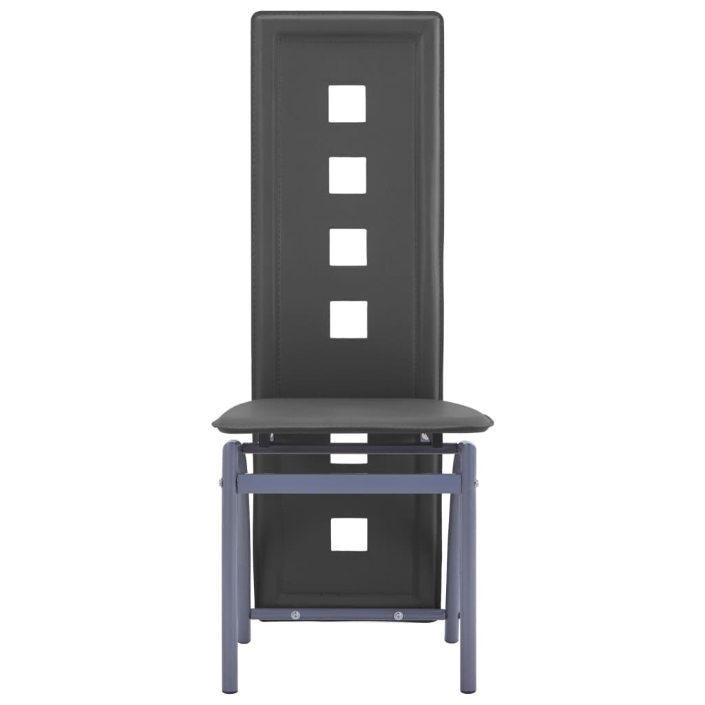 Esszimmerstühle 2 Stk. Grau Kunstleder