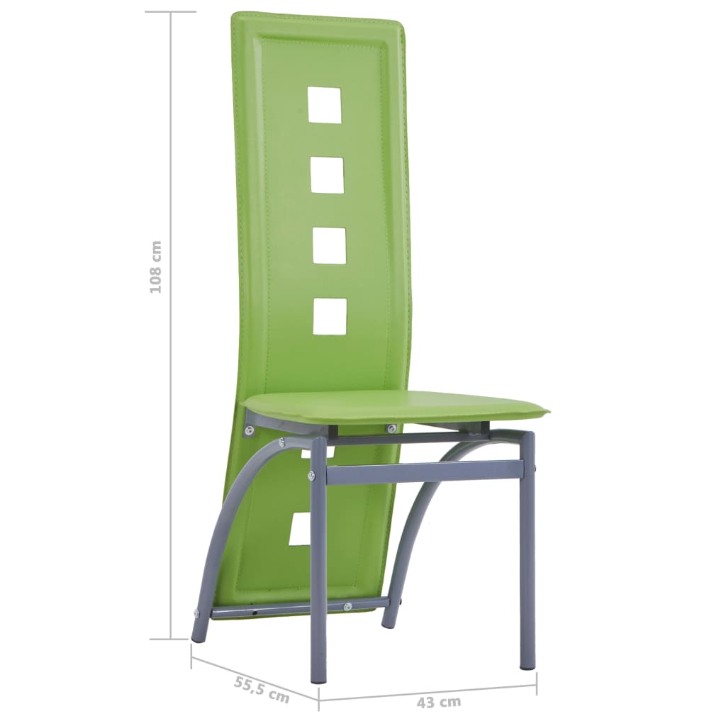 Esszimmerstühle 4 Stk. Grün Kunstleder