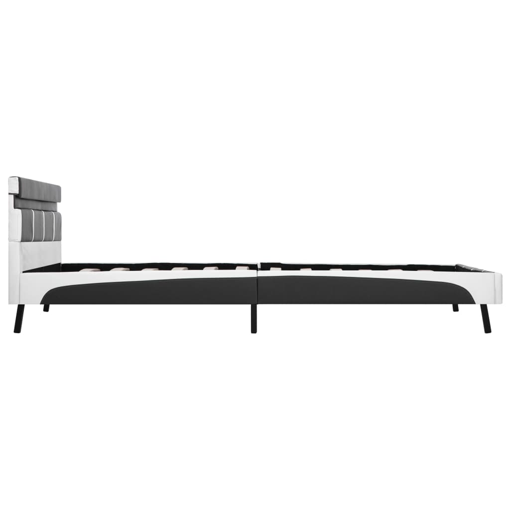 Bettgestell mit LED Grau Kunstleder 160×200 cm