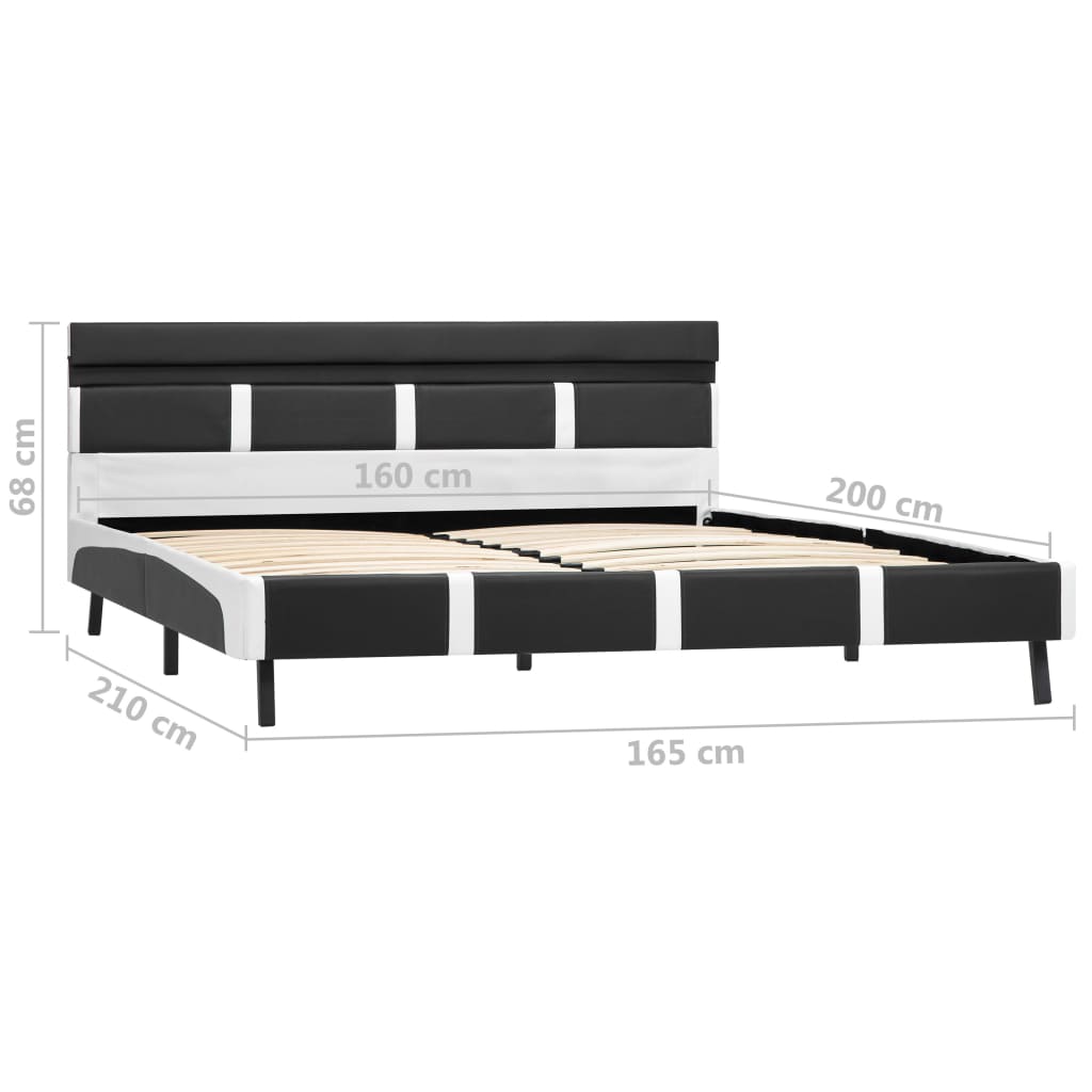Bettgestell mit LED Grau Kunstleder 160×200 cm