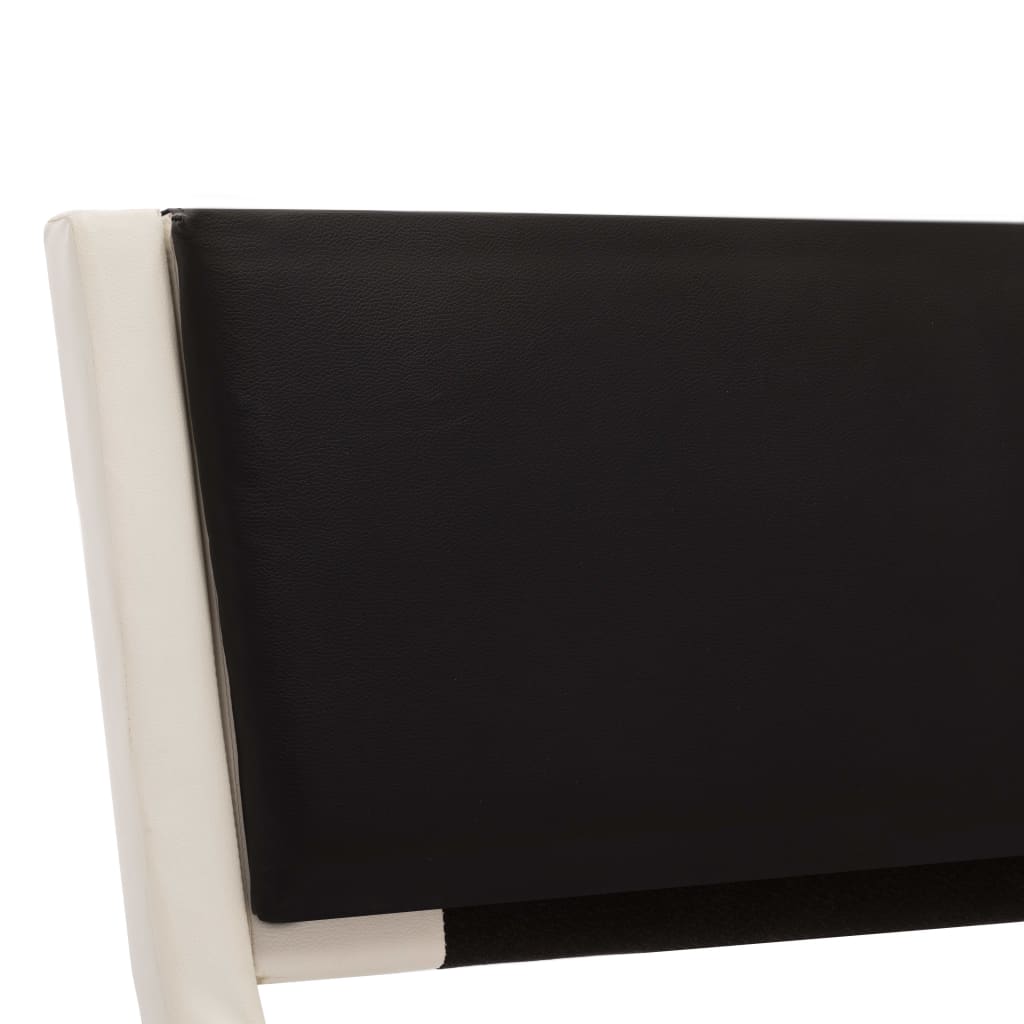 Bettgestell mit LED Weiß und Schwarz Kunstleder 120x200 cm