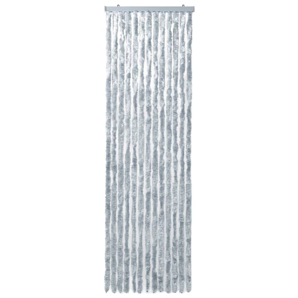 Insektenschutz-Vorhang Weiß und Grau 56x185 cm Chenille