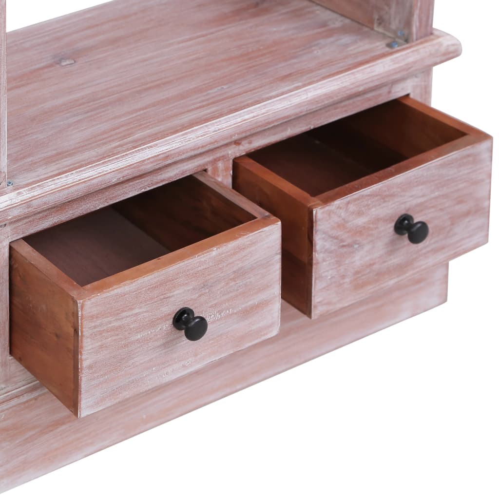 Highboard 60 x 30 x 180 cm Massivholz Mahagoni