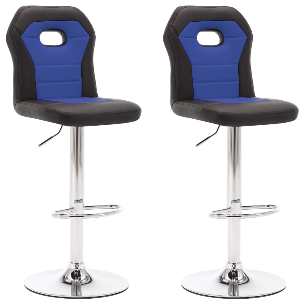 Barhocker 2 Stk. Blau Kunstleder