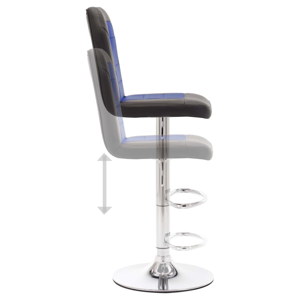 Barhocker 2 Stk. Blau Kunstleder