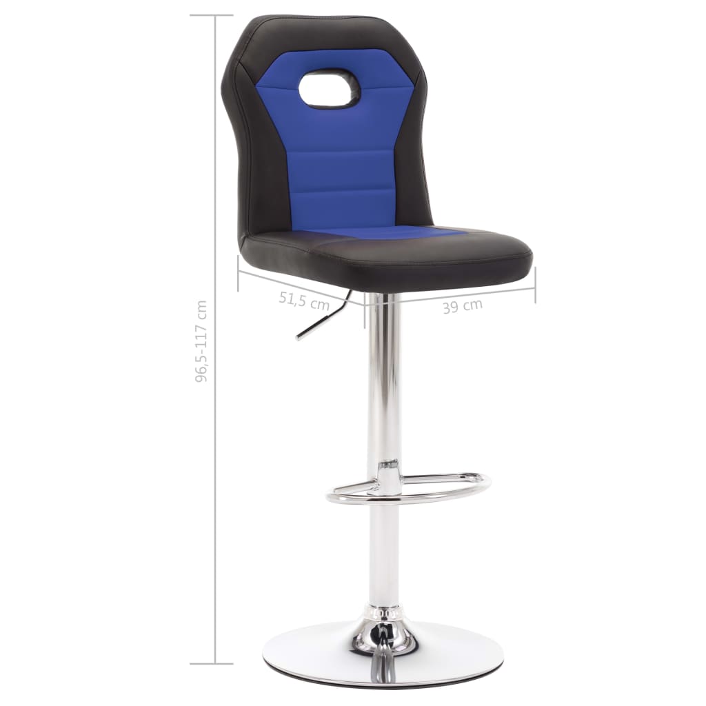 Barhocker 2 Stk. Blau Kunstleder