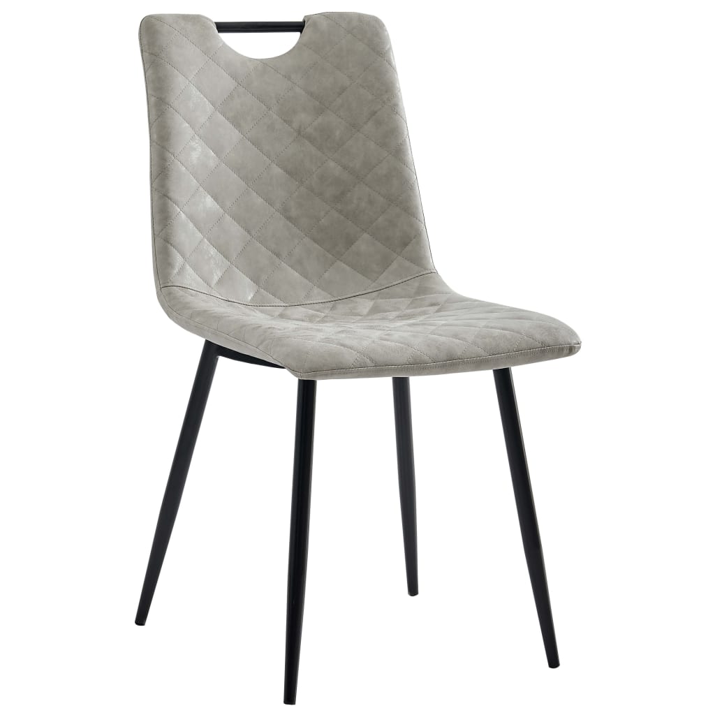 Esszimmerstühle 2 Stk. Hellgrau Kunstleder