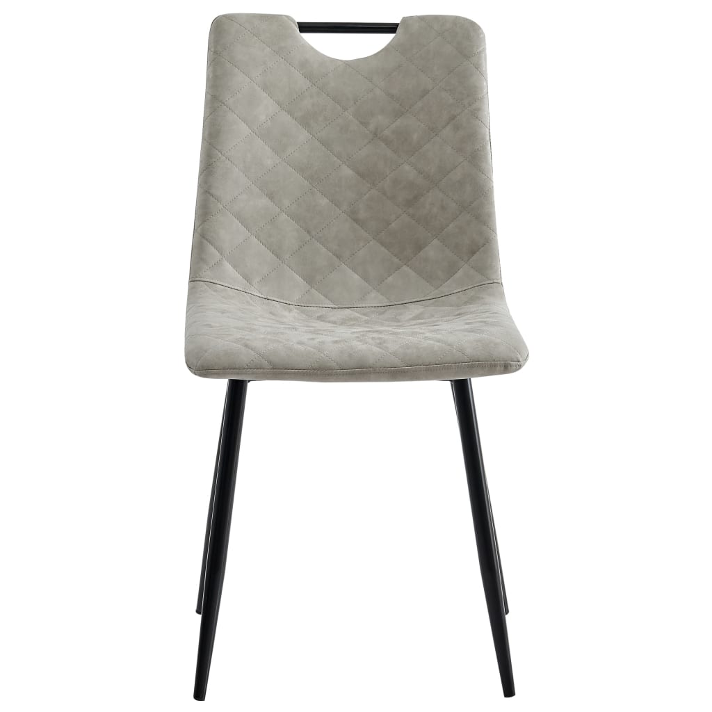 Esszimmerstühle 2 Stk. Hellgrau Kunstleder