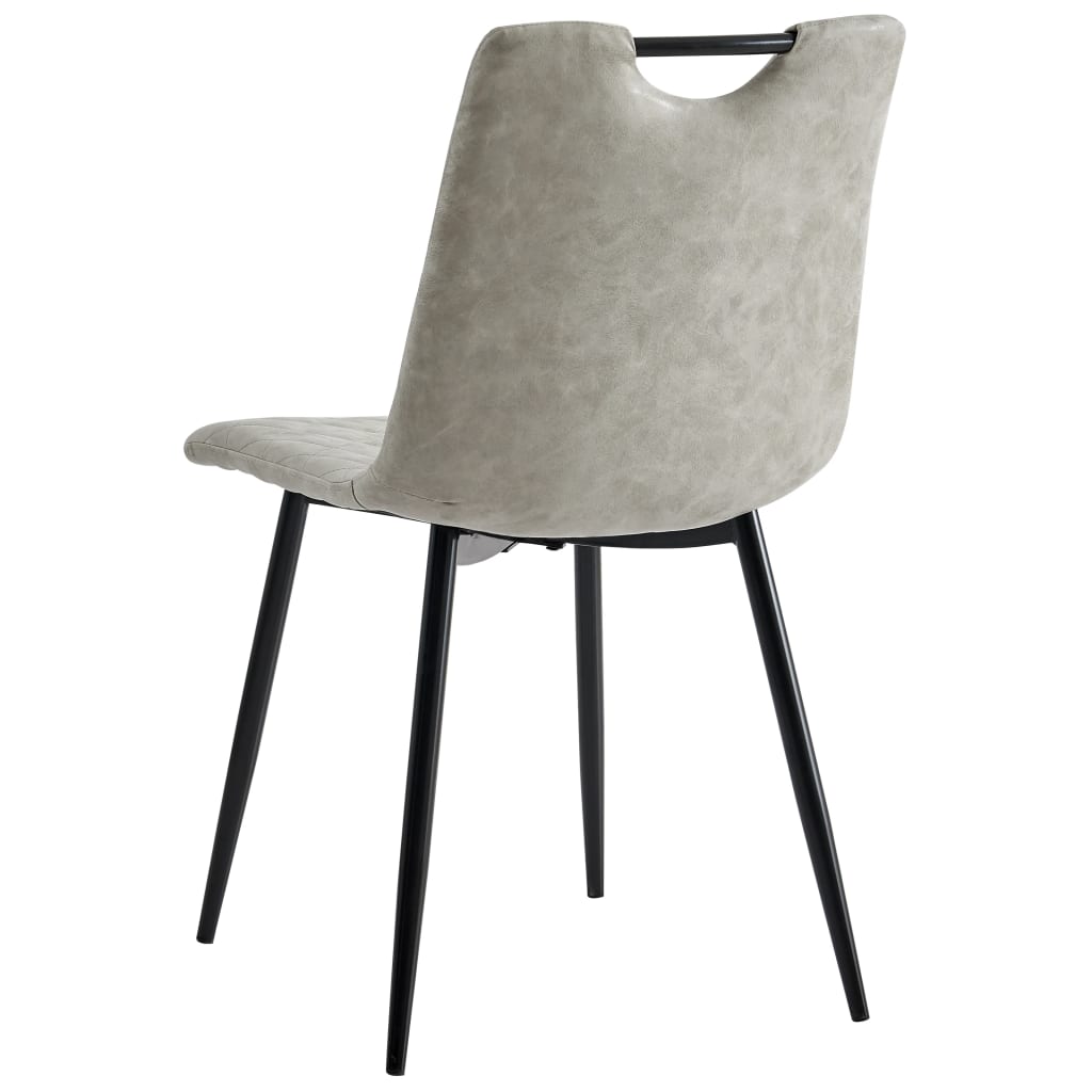 Esszimmerstühle 2 Stk. Hellgrau Kunstleder