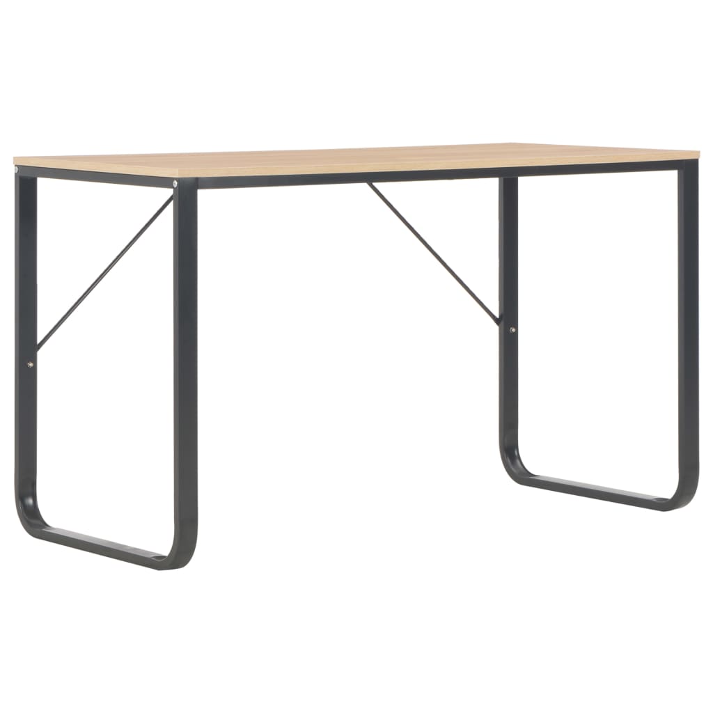 Computertisch Schwarz und Eiche 120 x 60 x 73 cm