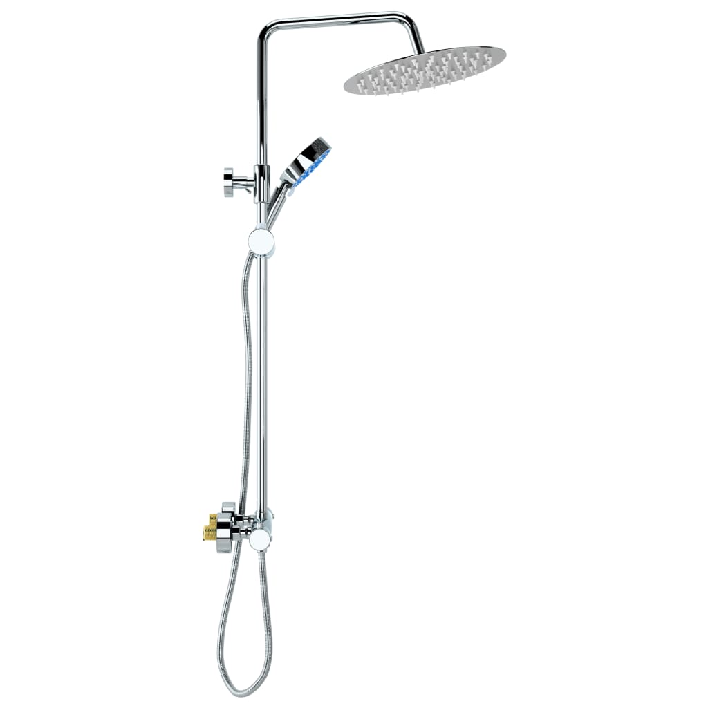 Doppelkopf-Duschset mit Thermostat Edelstahl