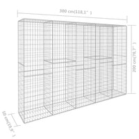 Thumbnail for Gabionenwand mit Abdeckung Verzinkter Stahl 300 x 50 x 200 cm