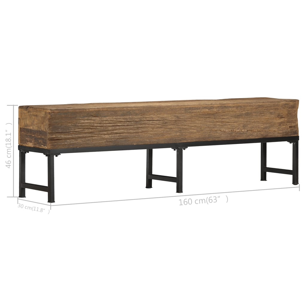 Sitzbank 160 cm Recyceltes Massivholz