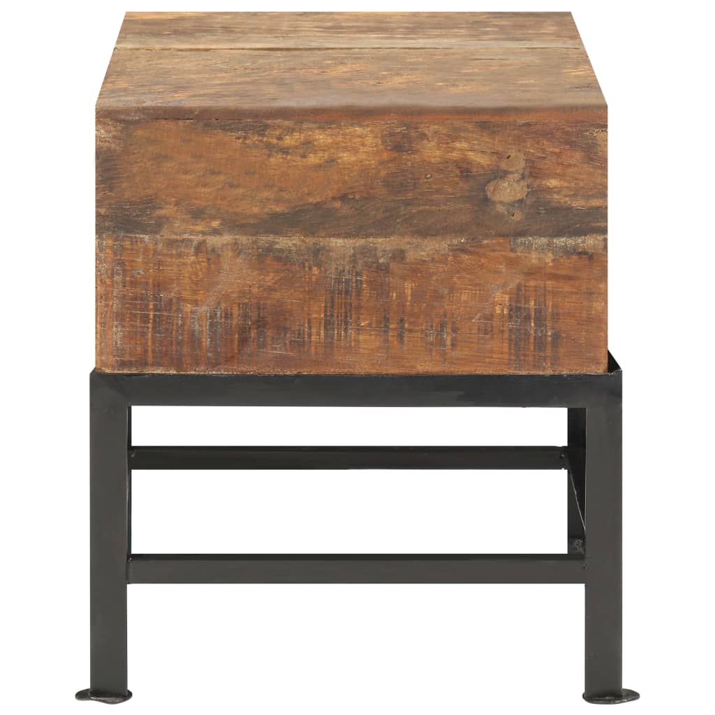 Hocker 35 x 35 x 40 cm Massives Altholz
