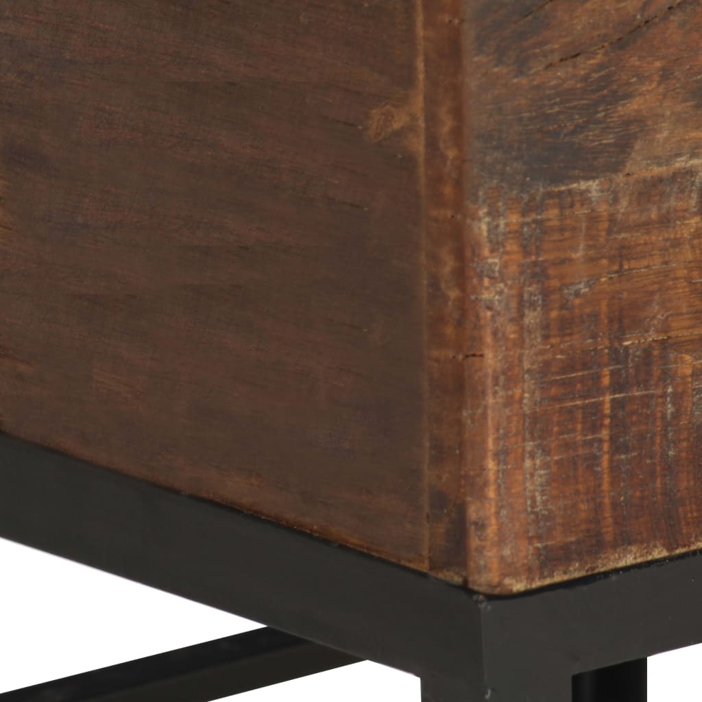 Hocker 35 x 35 x 40 cm Massives Altholz