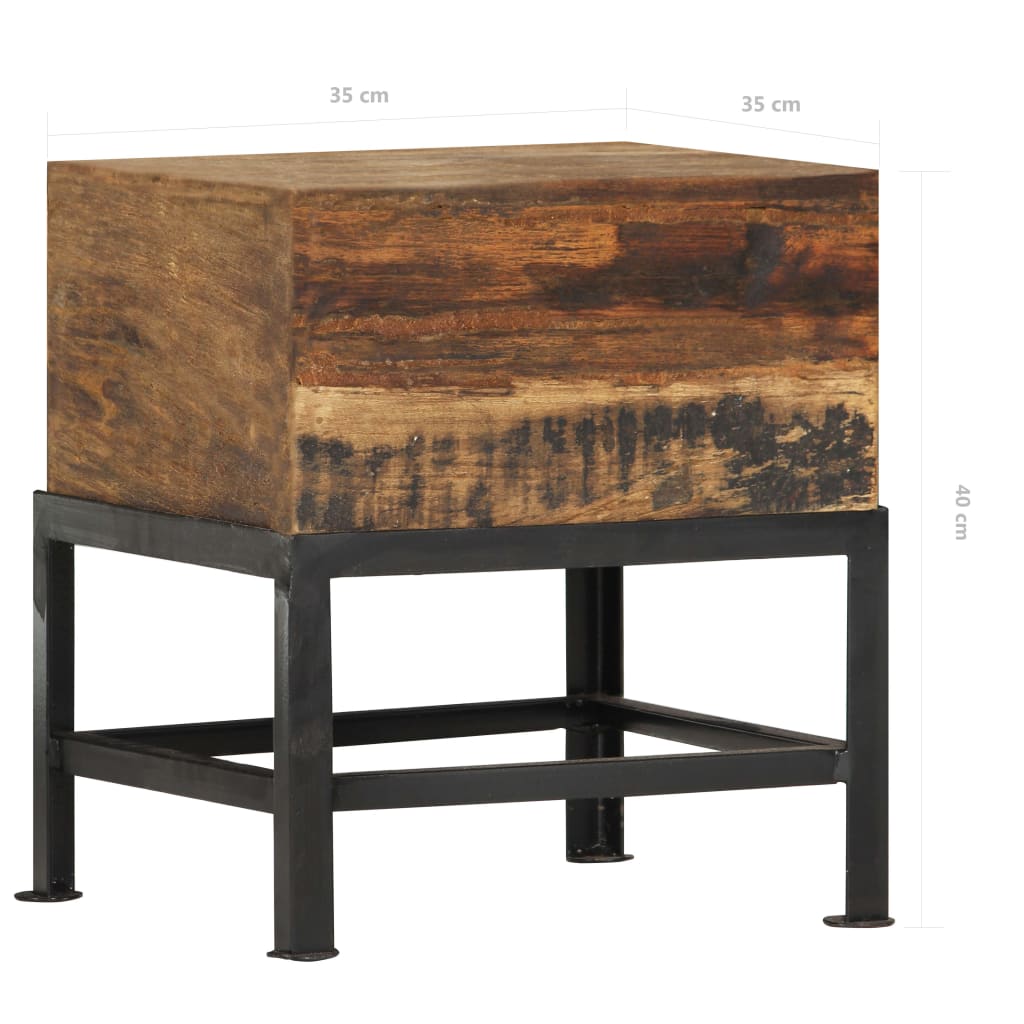 Hocker 35 x 35 x 40 cm Massives Altholz