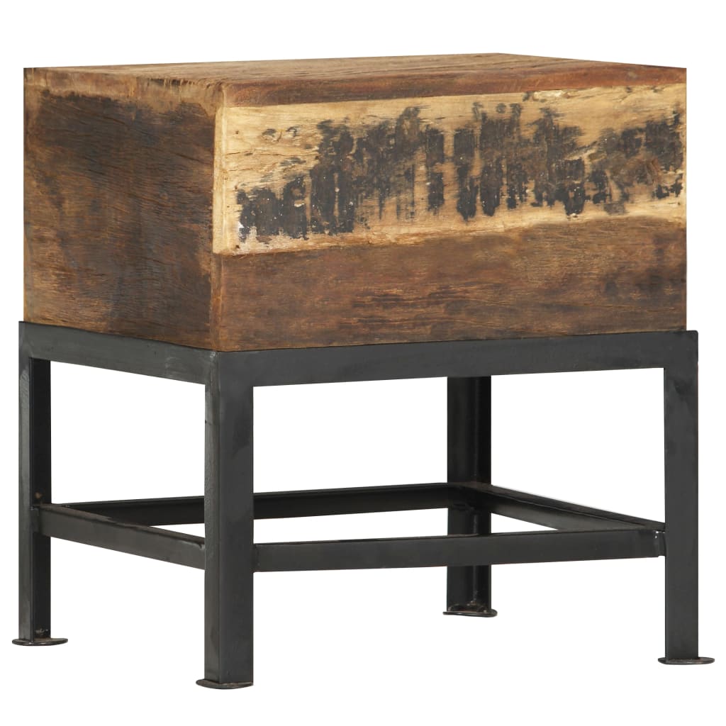 Hocker 35 x 35 x 40 cm Massives Altholz