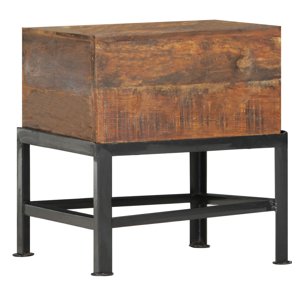 Hocker 35 x 35 x 40 cm Massives Altholz