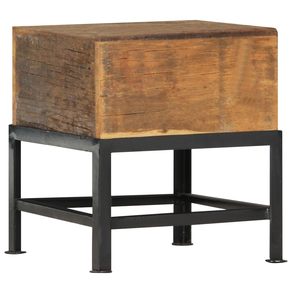 Hocker 35 x 35 x 40 cm Massives Altholz