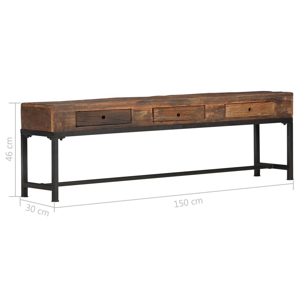 TV-Schrank 150 x 30 x 46 cm Recyceltes Massivholz