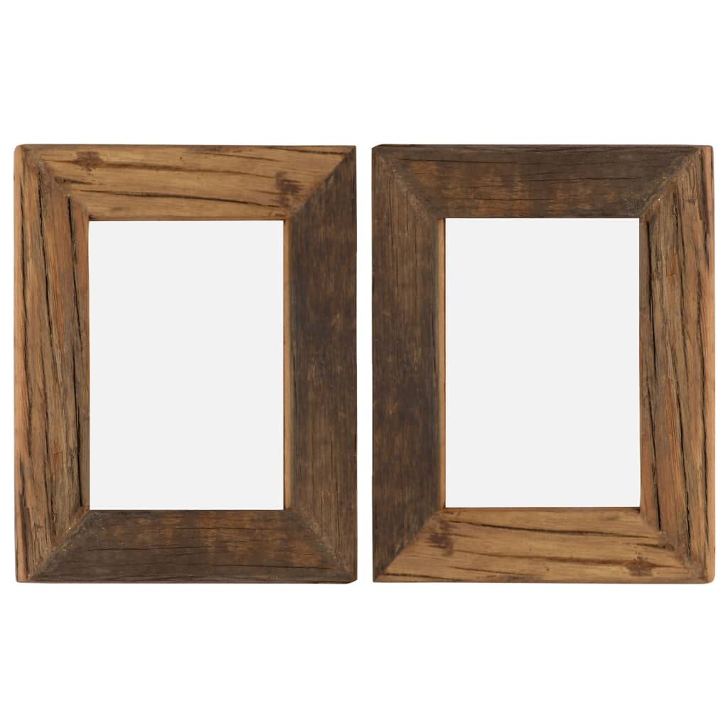 Bilderrahmen 2 Stk. 25x30 cm Massives Altholz und Glas