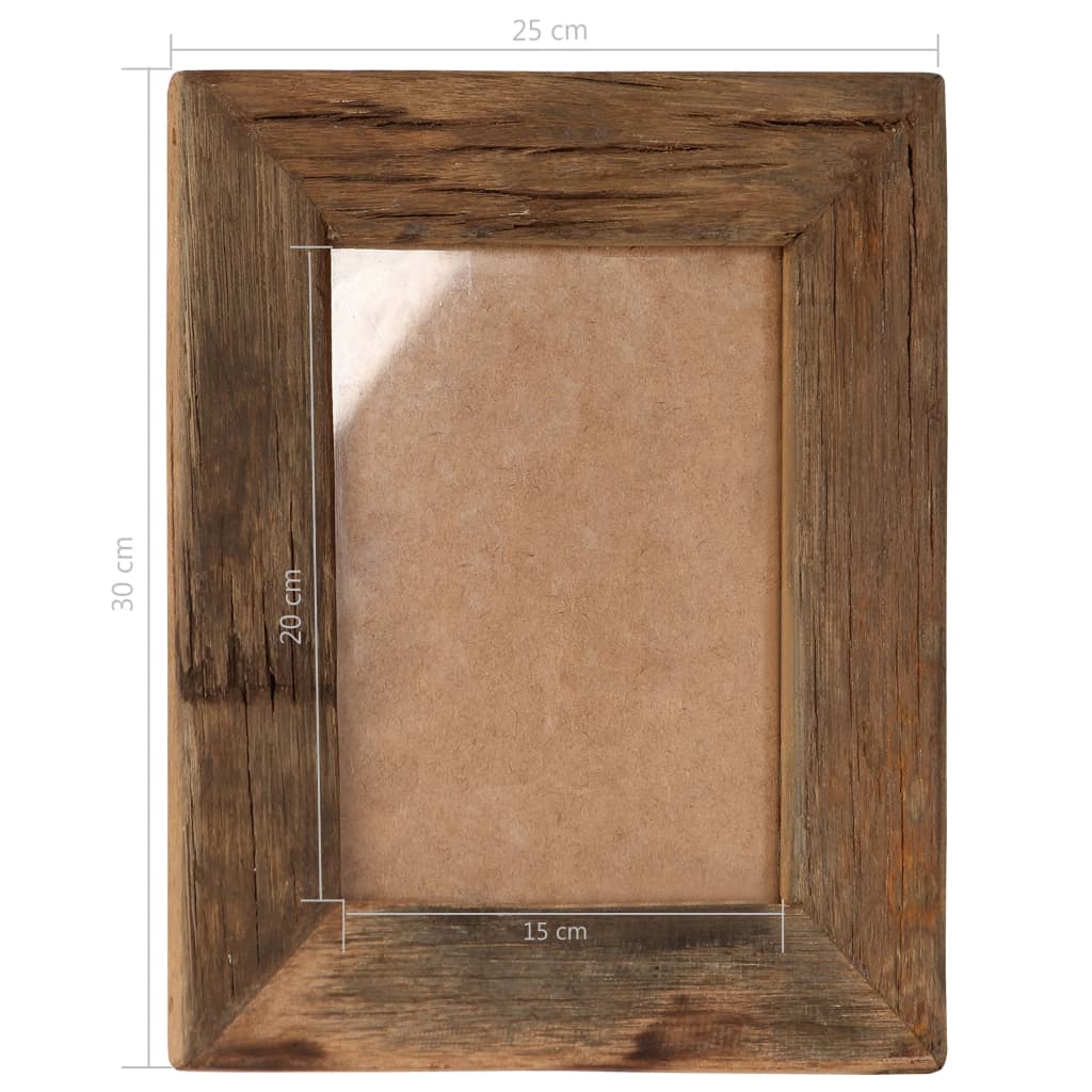 Bilderrahmen 2 Stk. 25x30 cm Massives Altholz und Glas