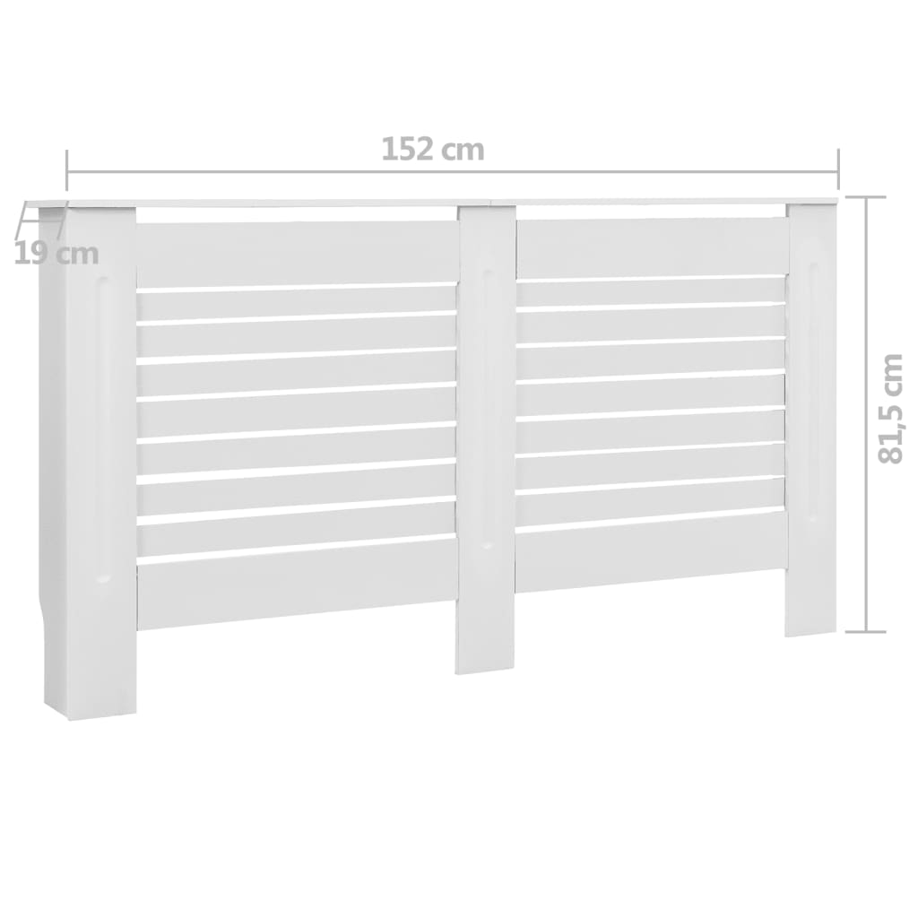 Heizkörperabdeckung Weiß 152×19×81,5 cm MDF