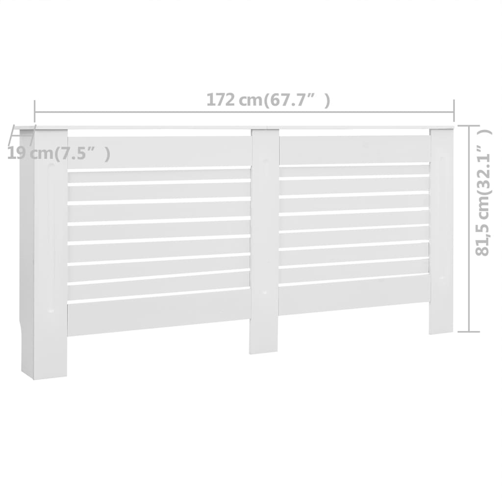 Heizkörperabdeckung Weiß 172×19×81,5 cm MDF